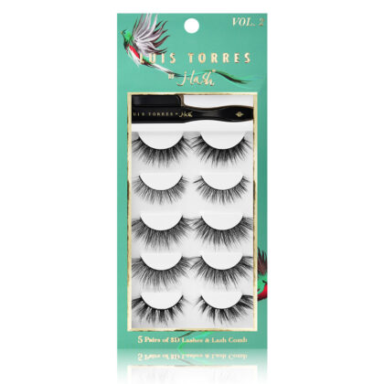 Coleccion Pestañas Luis Torres Vol. 2 J Lash - 5 pares 3D + peine
